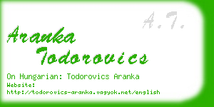 aranka todorovics business card